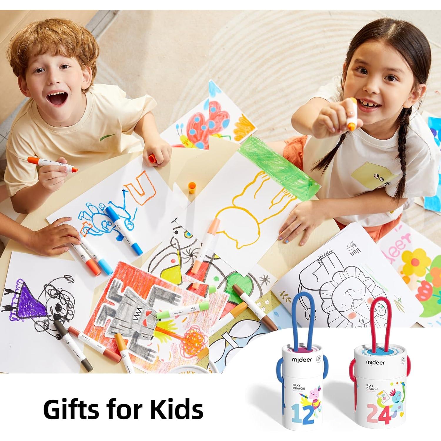 Crayones Jumbo MiDeer 24 Colores Lavables para Niños