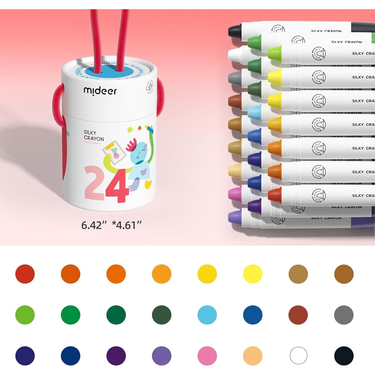 Crayones Jumbo MiDeer 24 Colores Lavables para Niños