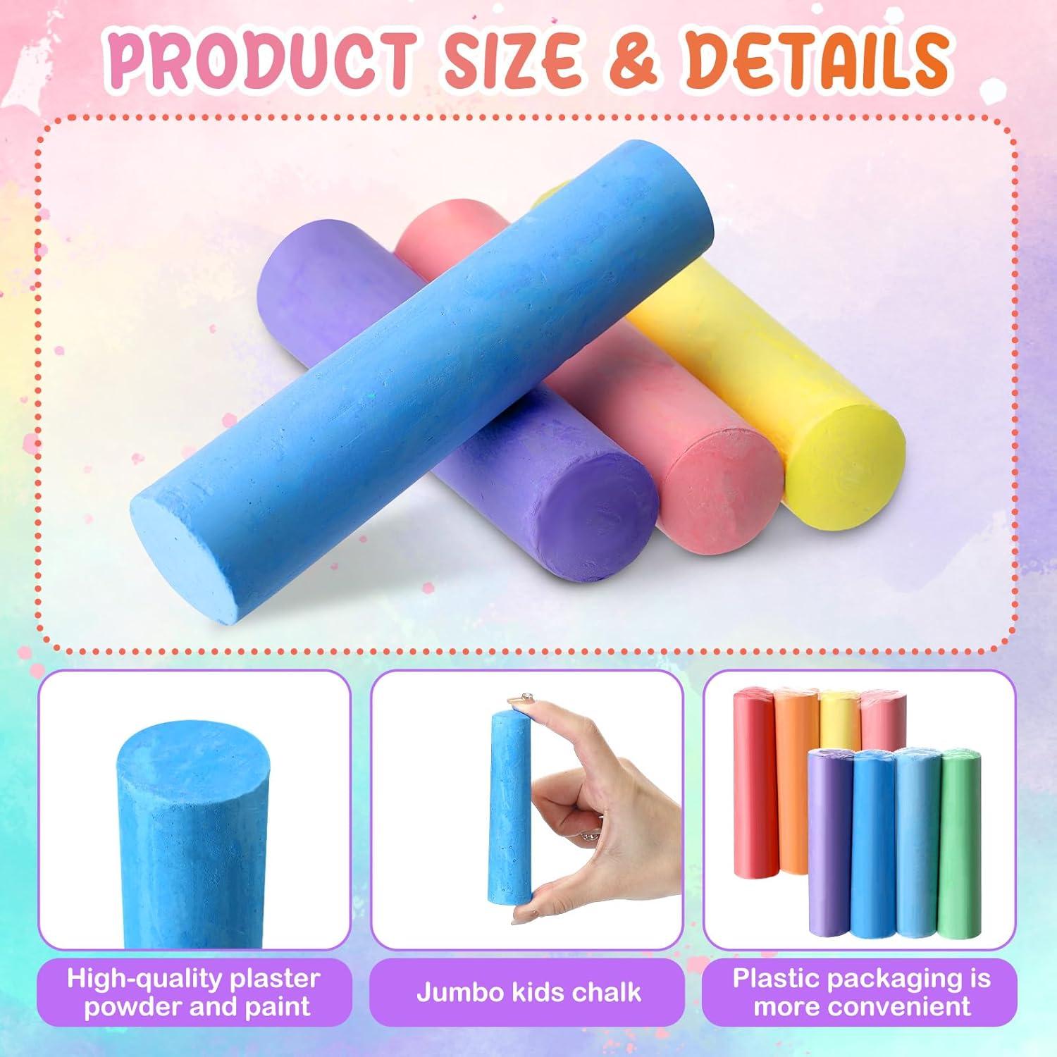 Juego de Tiza Jumbo Chivertion 120 Piezas Colores Vivos