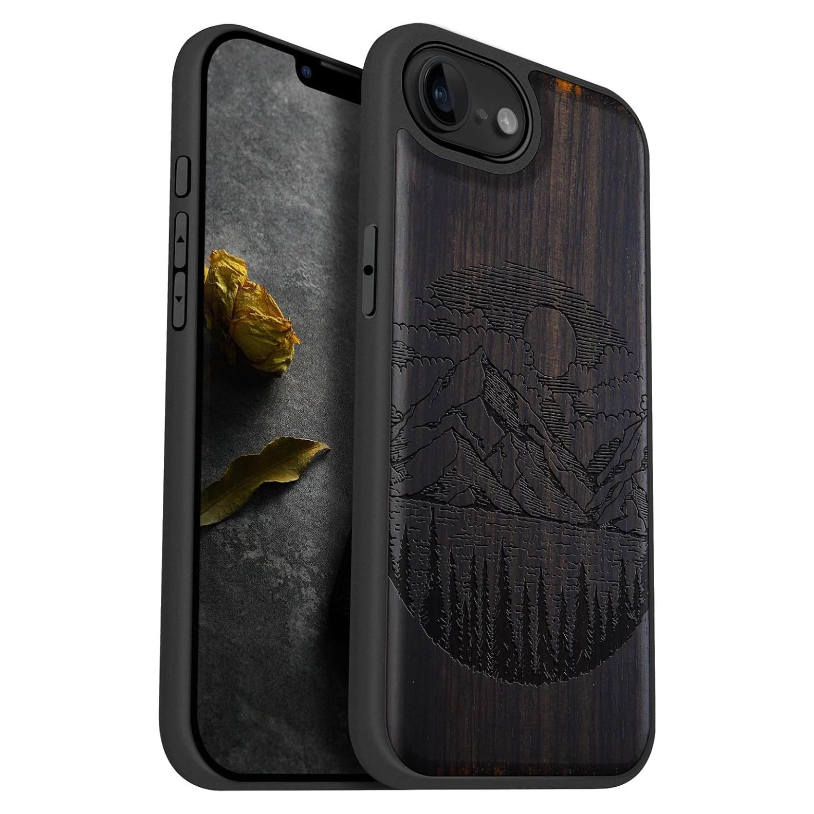 Funda Magnética de Madera Carveit para iPhone 16e - Lagos Negra