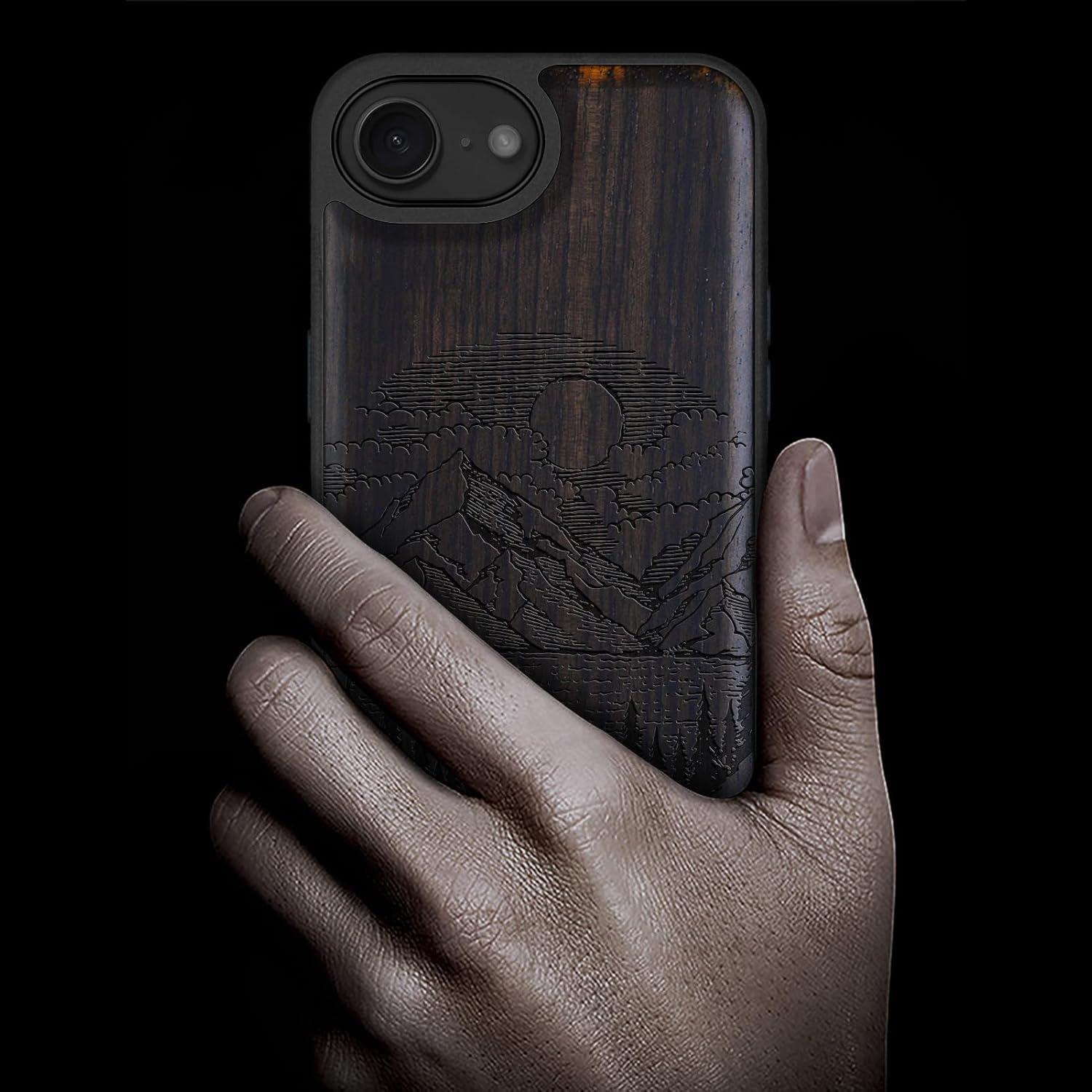 Funda Magnética de Madera Carveit para iPhone 16e - Lagos Negra