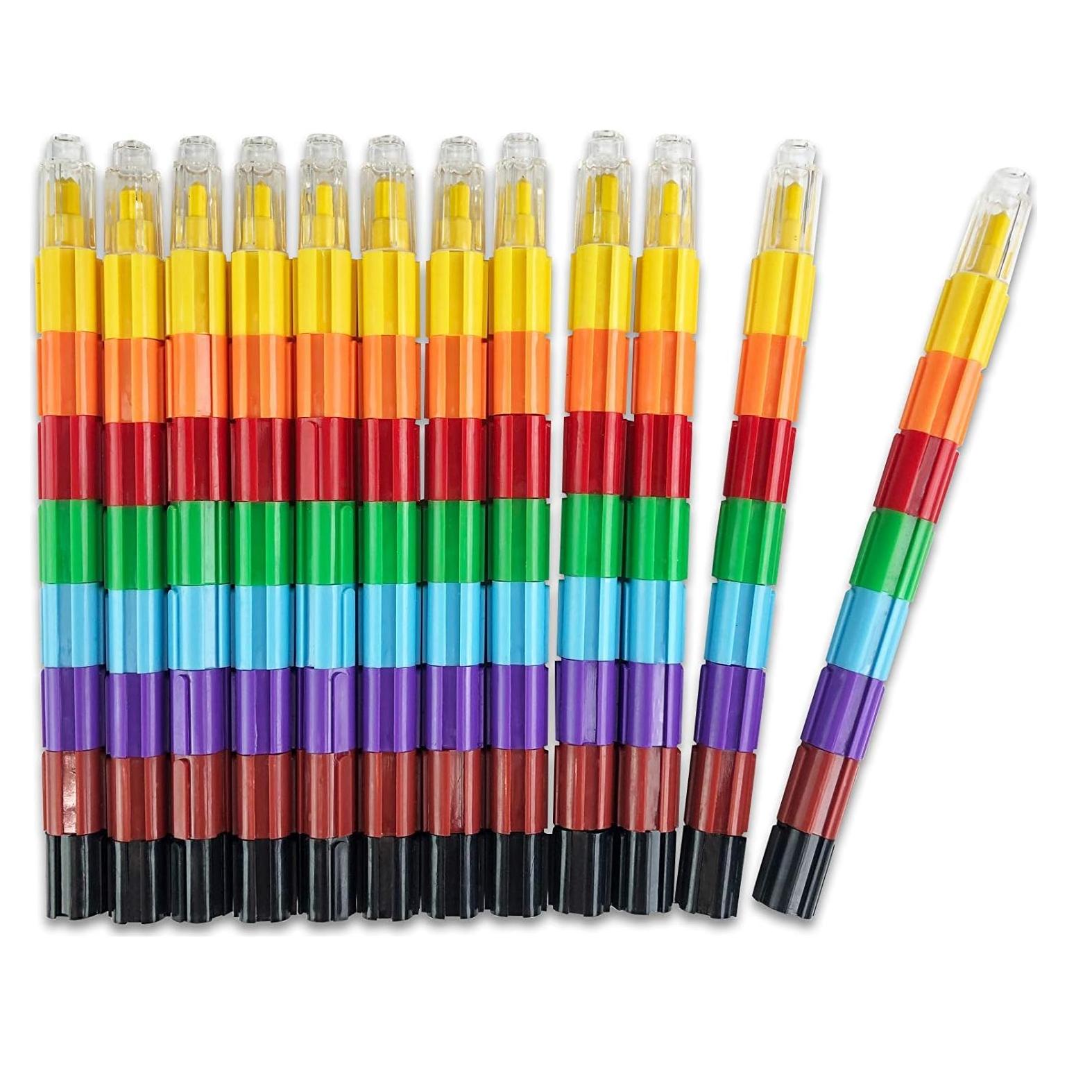 Crayones Apilables Huji 12 Piezas Multicolor para Niños