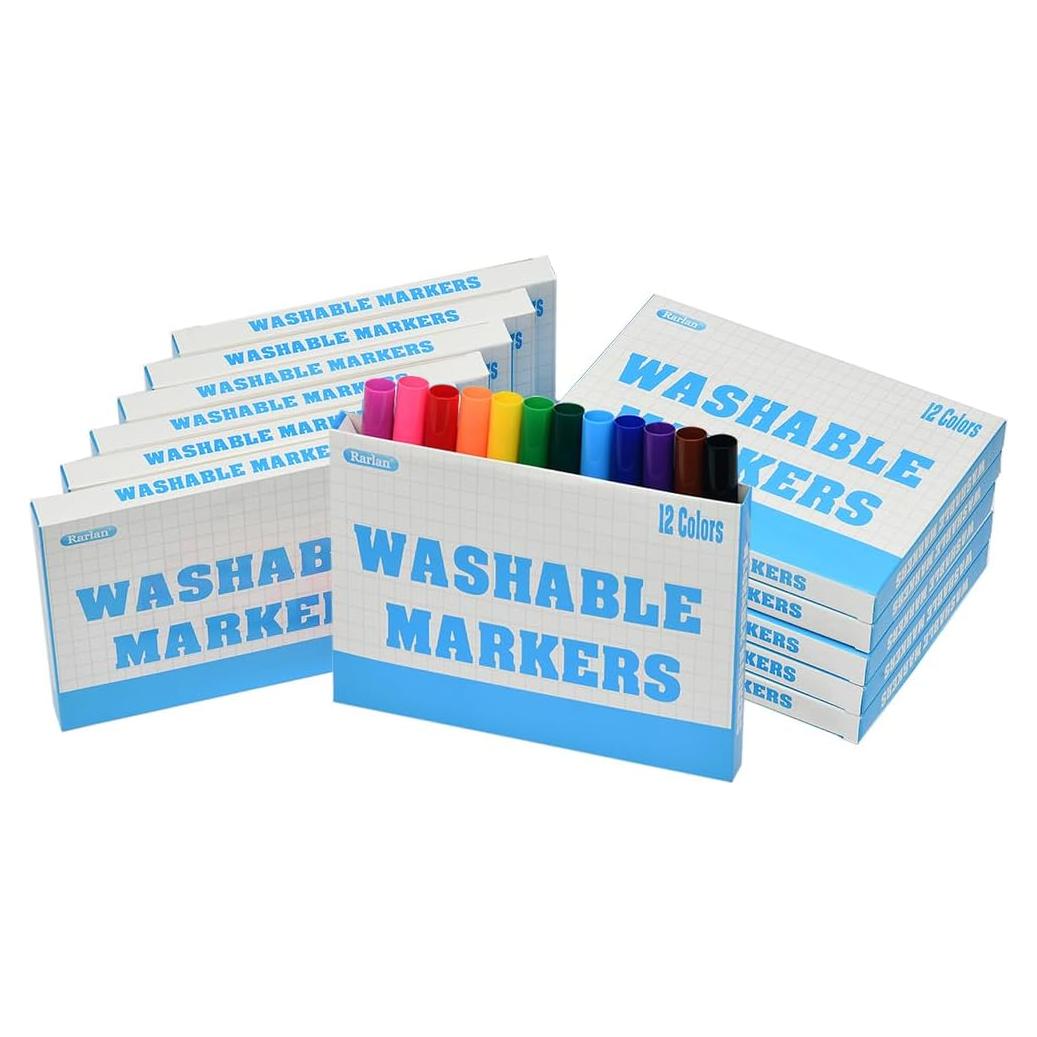 Marcadores Lavables Rarlan 144 Piezas Multicolor para Niños
