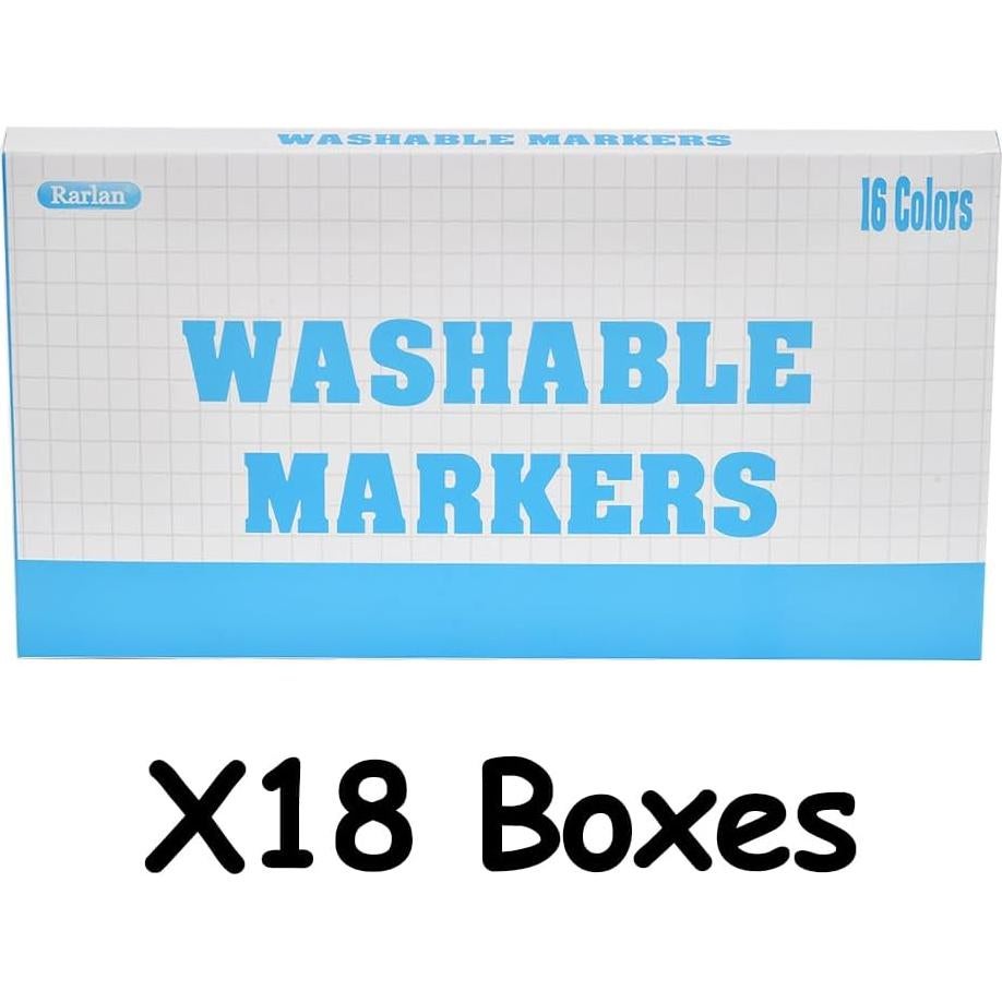 Marcadores Lavables Rarlan 288 Piezas 16 Colores para Aula