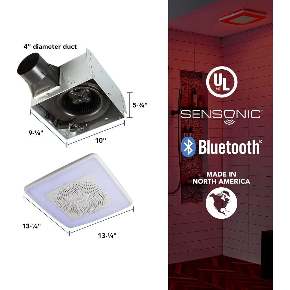 Ventilador de extracción Broan-NuTone SPK110RGBL 110 CFM LED 24 Colores