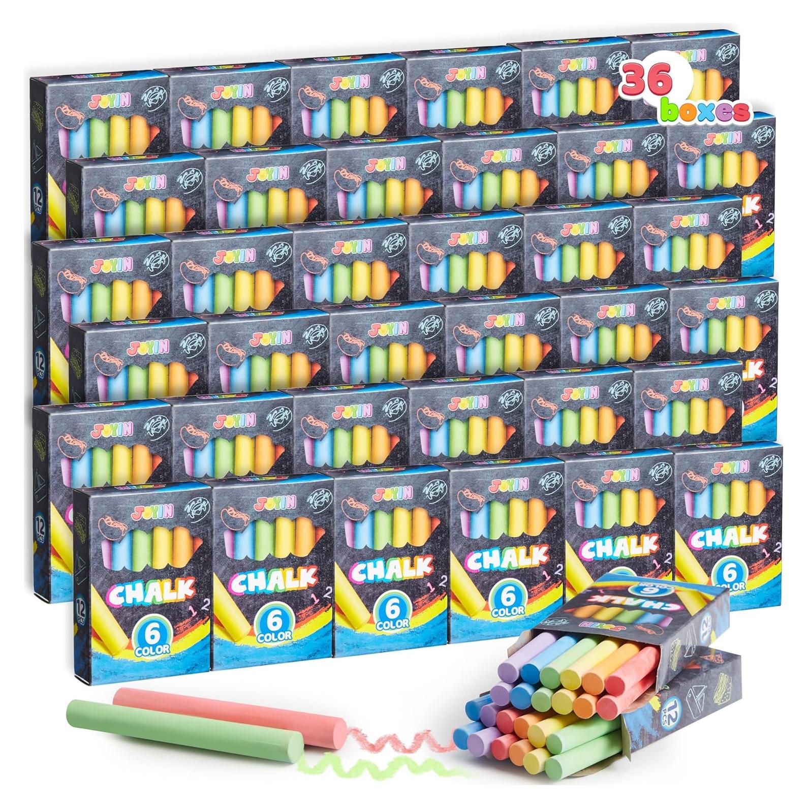Tizas Mini JOYIN 36 Cajas Multicolor No Tóxicas 3+