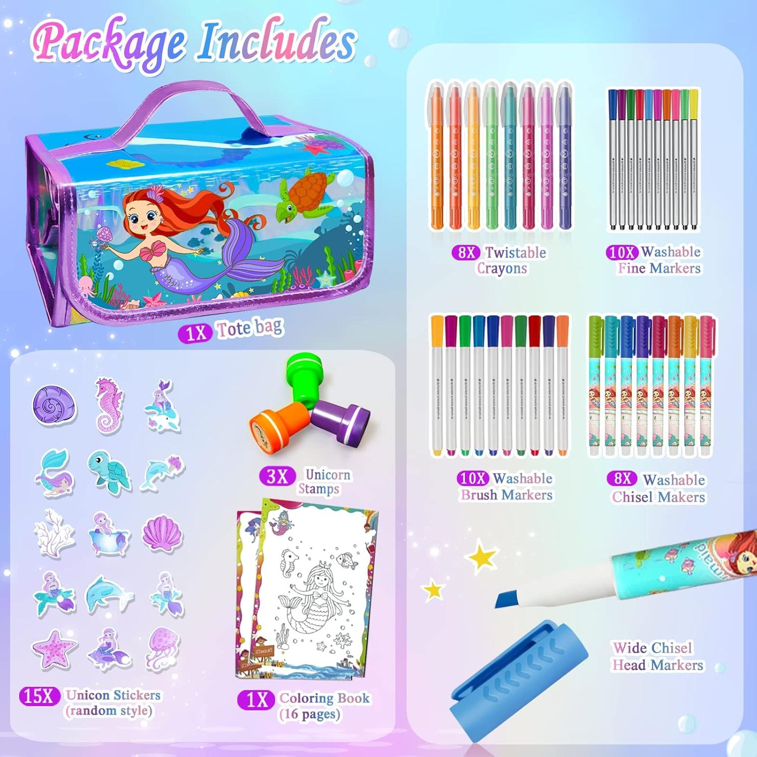 Juego de Marcadores Lavables Weirtoya con Aroma Frutal 56 PCS