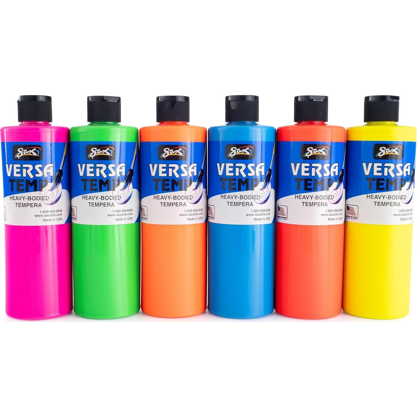 Pintura Tempera Fluorescente Sax Versatemp 6 Colores 3.4kg