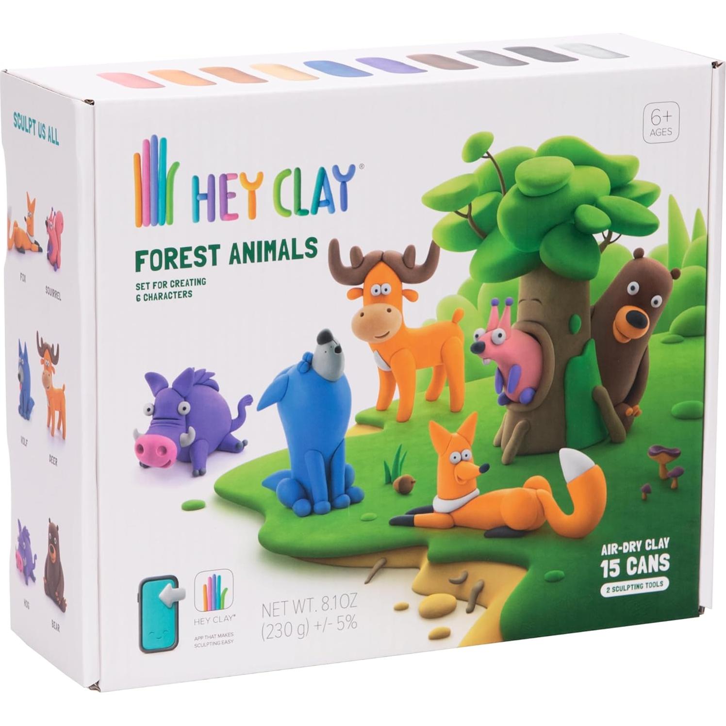 Kit de Arcilla Fat Brain Toys Hey Clay Animales del Bosque