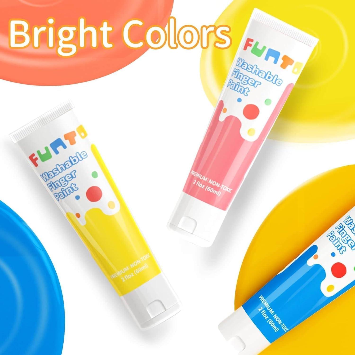 Pintura de Dedos Lavable Funto 10 Colores Segura para Niños