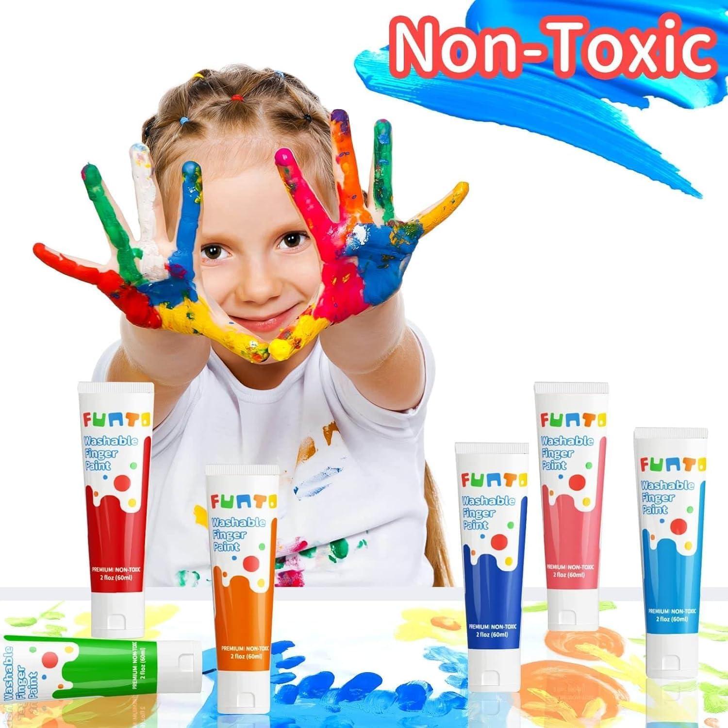 Pintura de Dedos Lavable Funto 10 Colores Segura para Niños