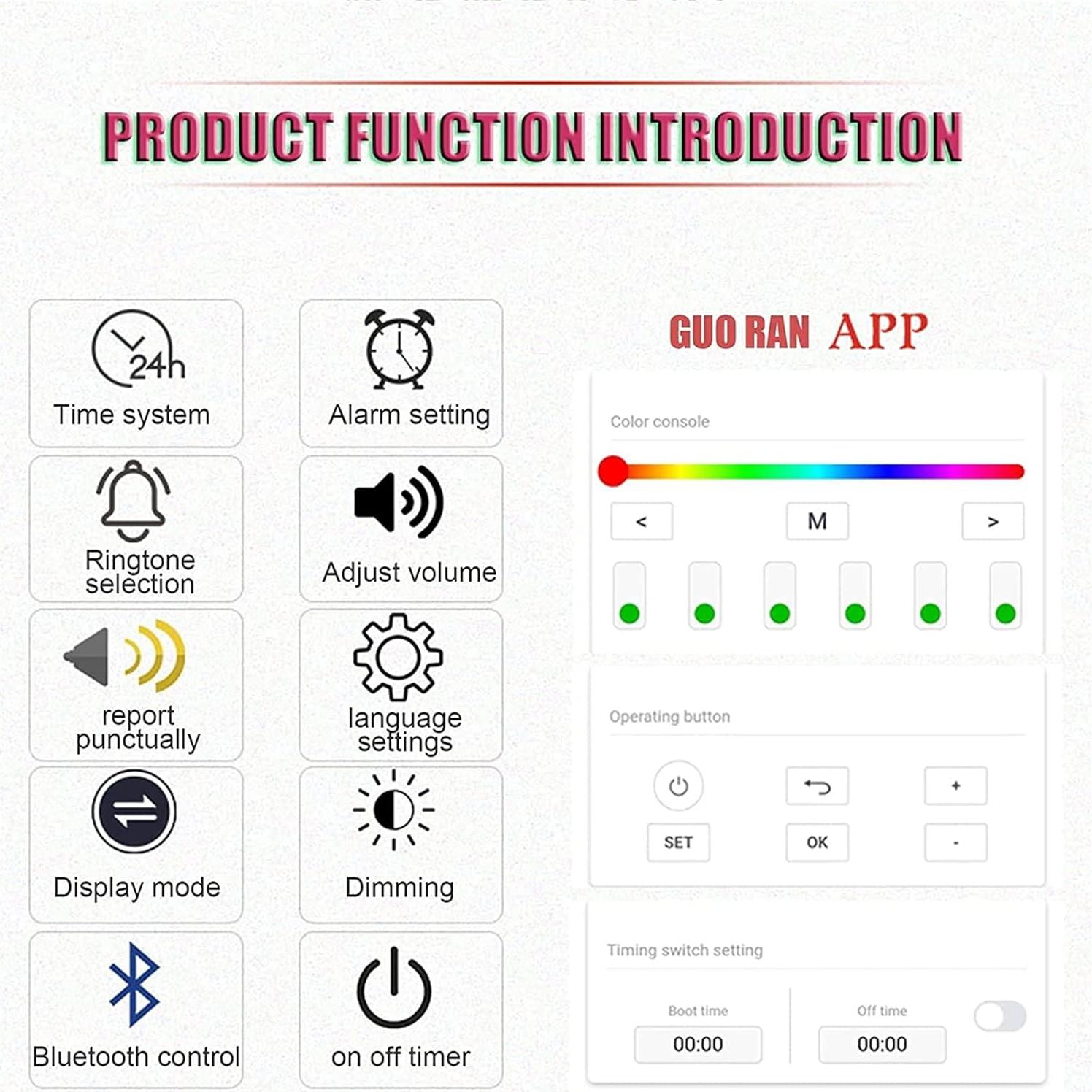 Reloj Electrónico Retro BMHGS con Tubo de Luz LED Ajustable