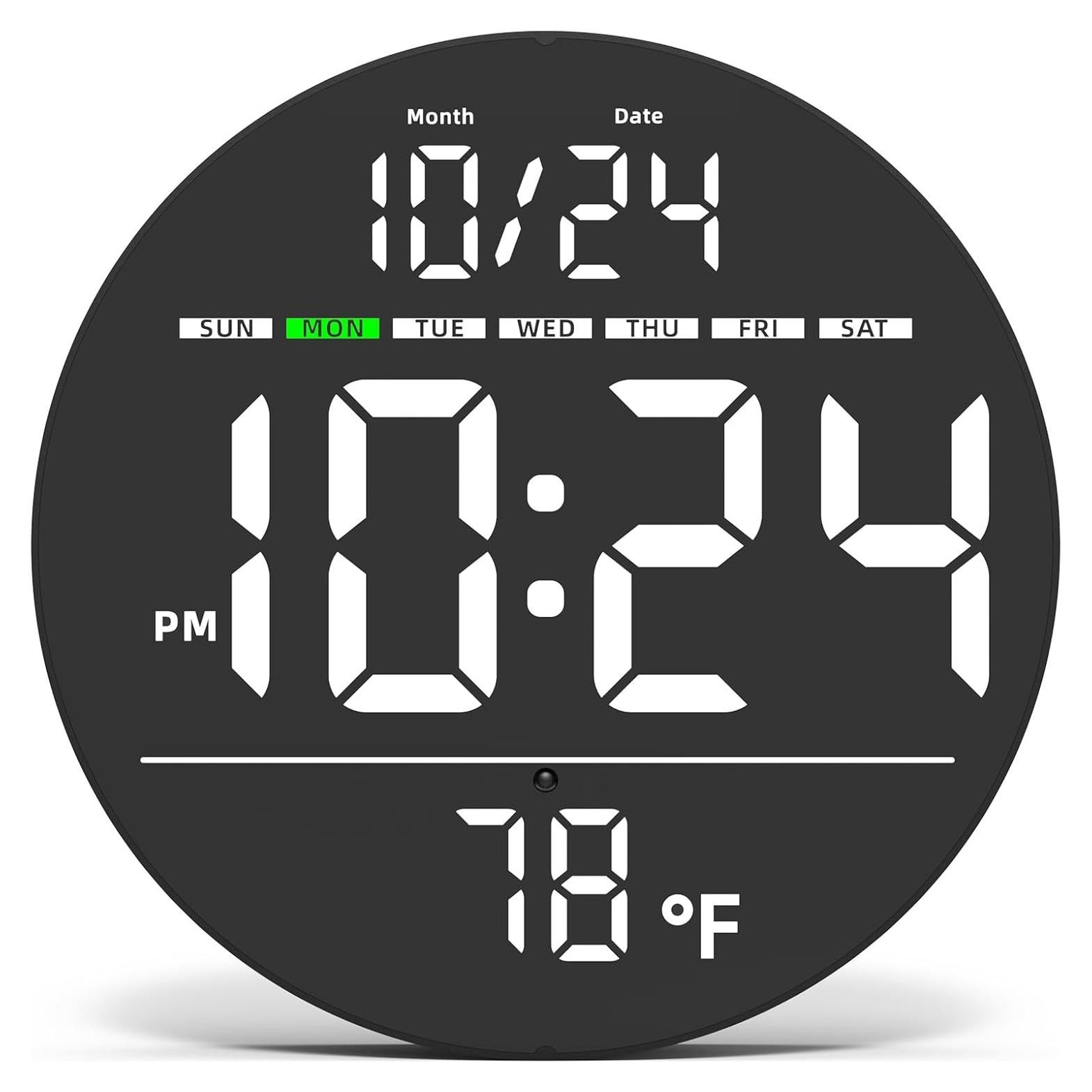 Reloj de Pared Digital XUANZIT 8" LED Auto-Brillo Temperatura