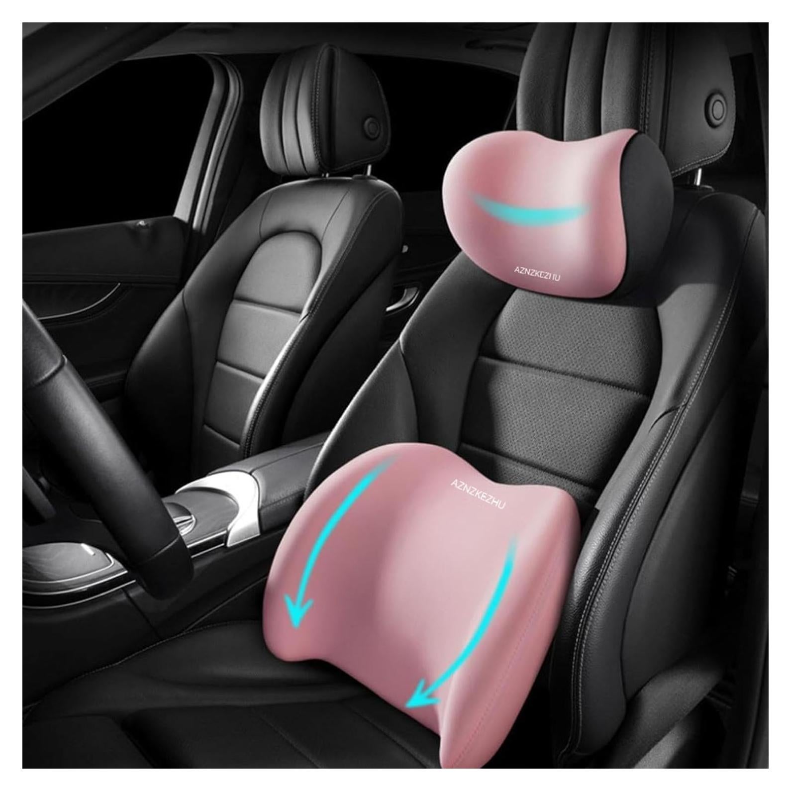 Cojín de Soporte Lumbar y de Cabeza AZNZKEZHU Rosa