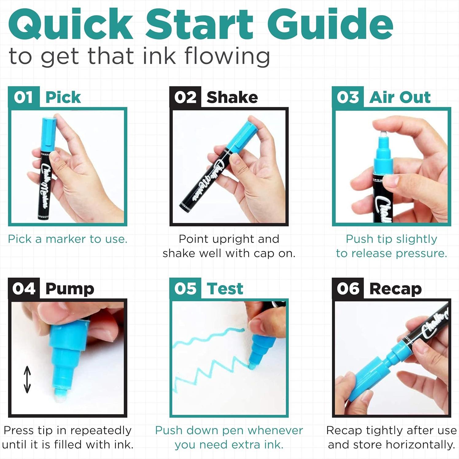 Marcadores de Tiza Chalkola 10 Piezas Punta 6mm Multicolor