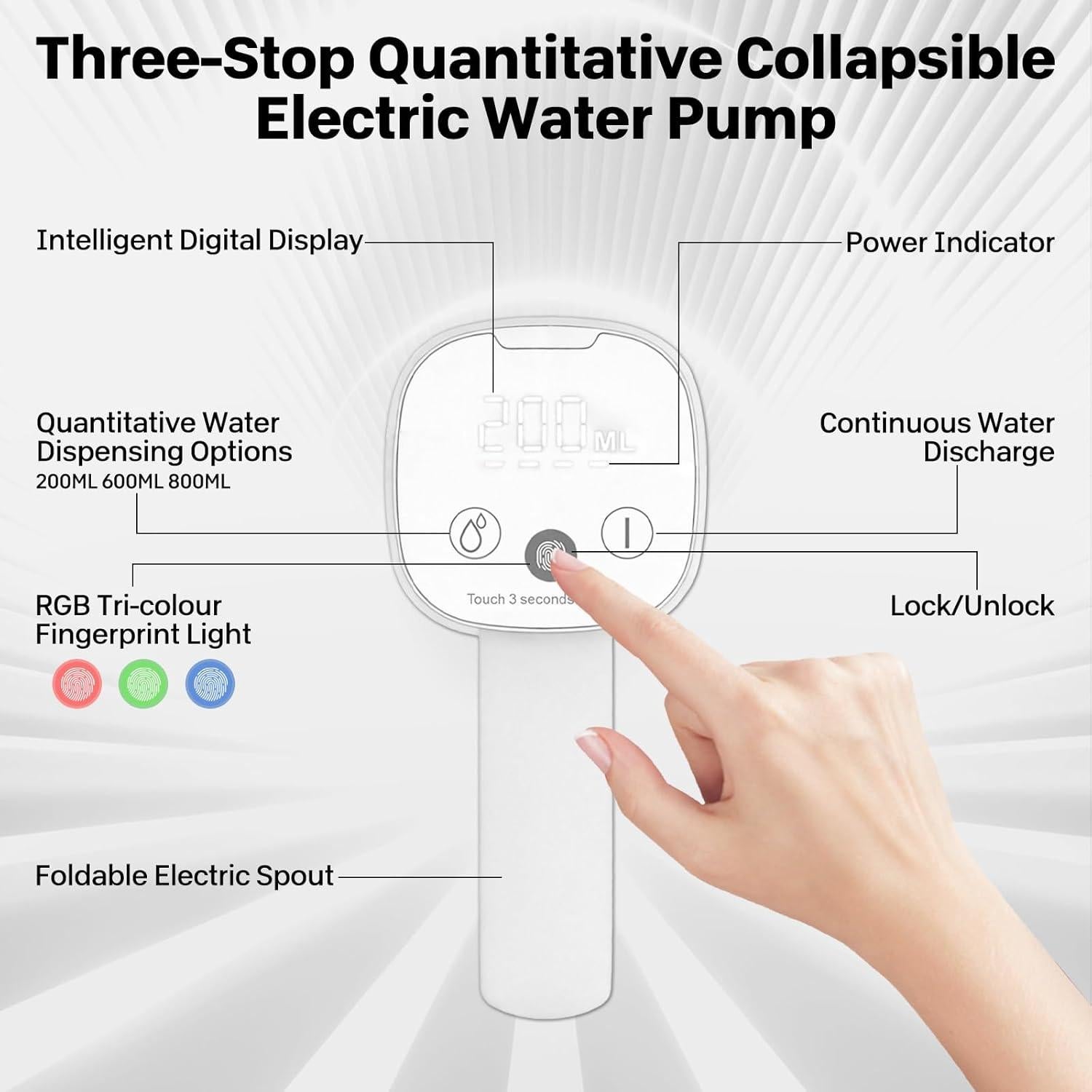 Dispensador de Agua Eléctrico Portátil Pobugy 5 Galones con Pantalla LED