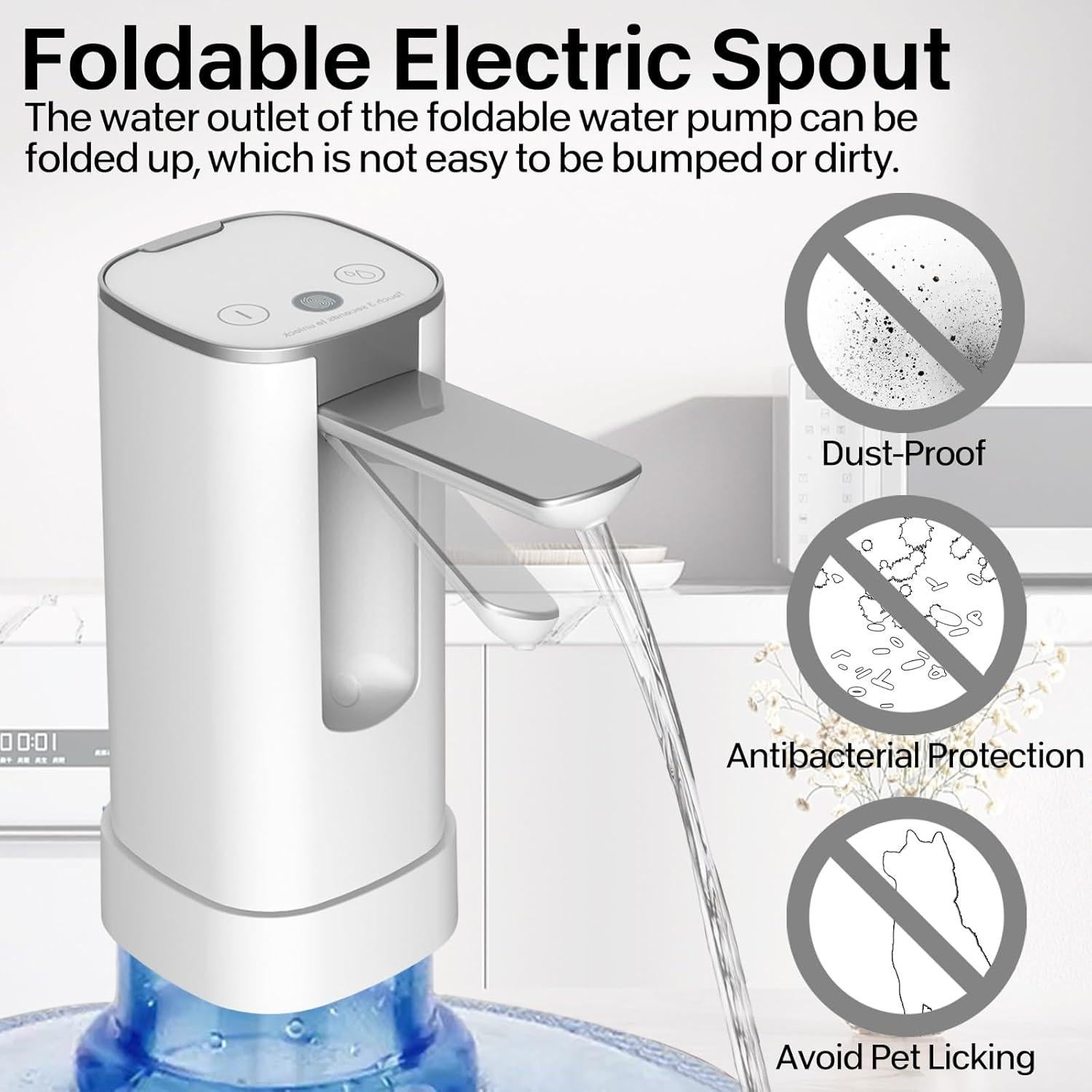 Dispensador de Agua Eléctrico Portátil Pobugy 5 Galones con Pantalla LED