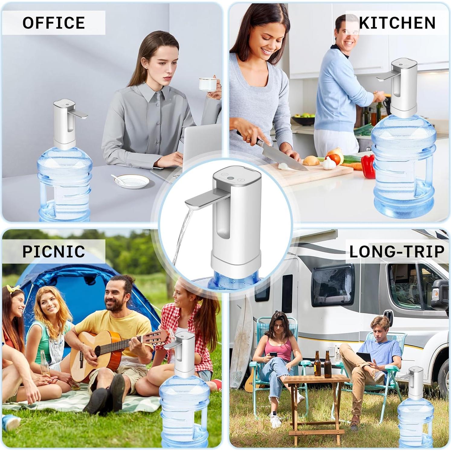 Dispensador de Agua Eléctrico Portátil Pobugy 5 Galones con Pantalla LED