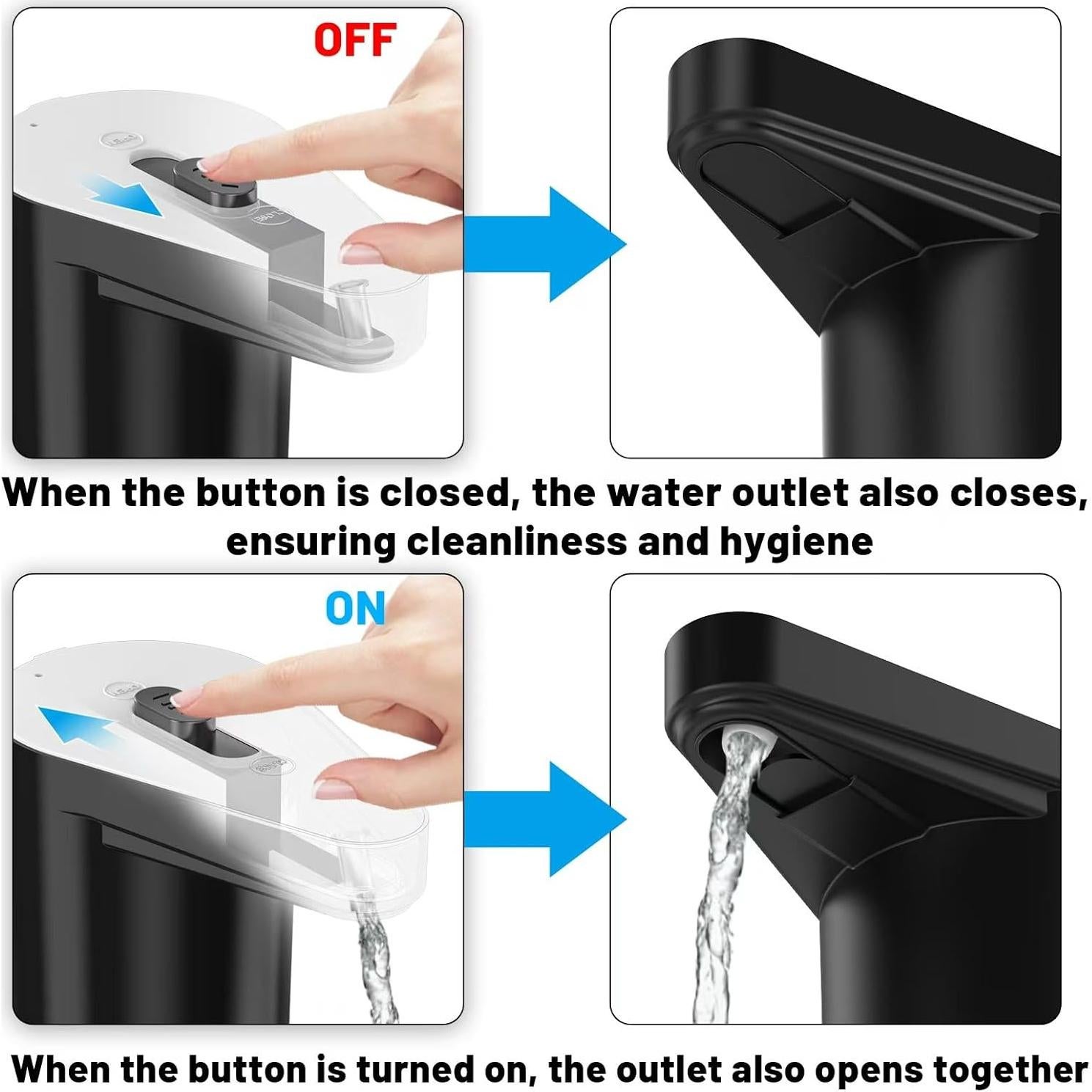 Dispensador de Agua Eléctrico VAPTEC 5 Galones Panda-Negro