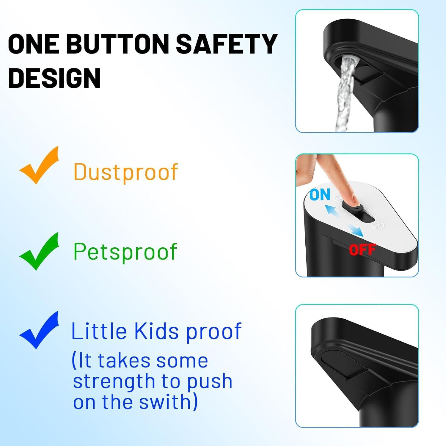 Dispensador de Agua Eléctrico VAPTEC 5 Galones Panda-Negro