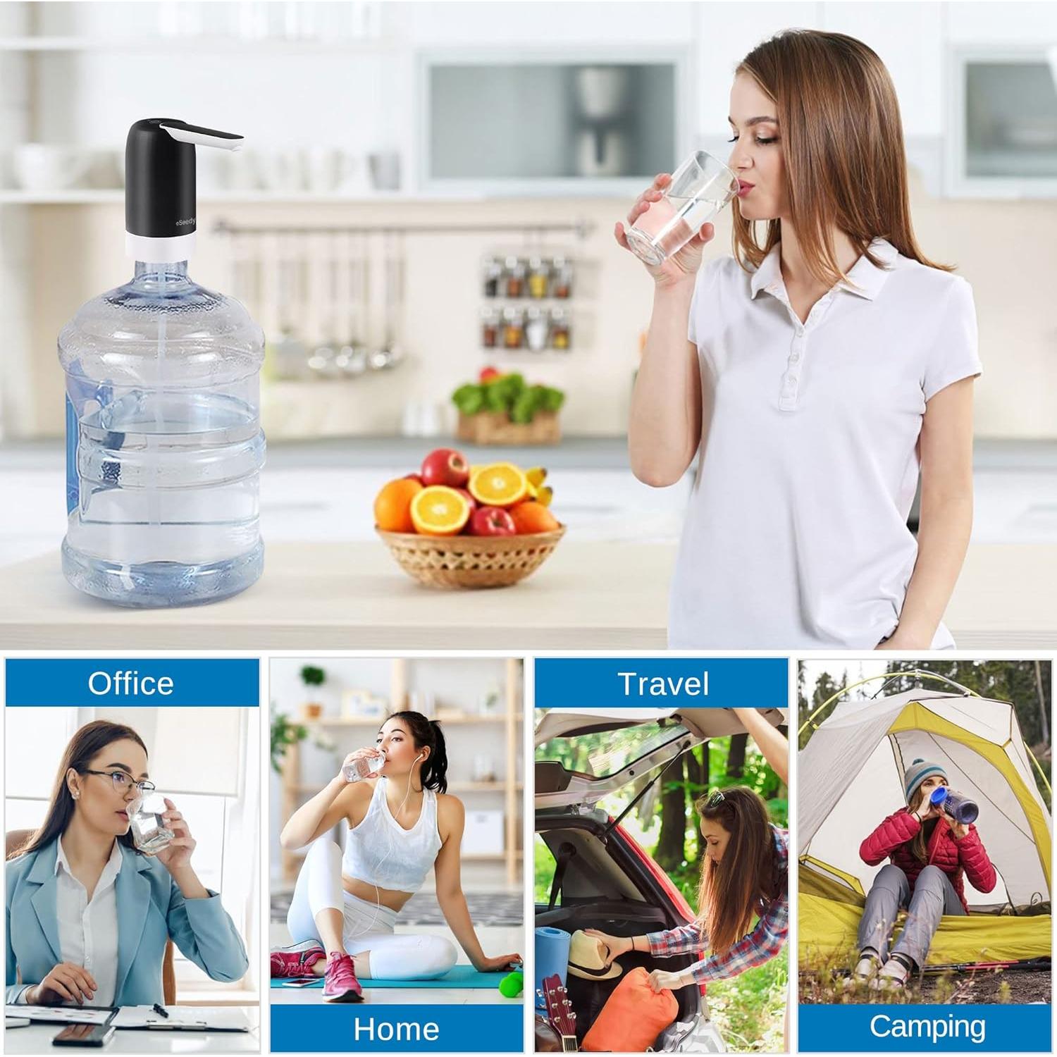 Bomba de Agua Eléctrica eSeedy para Botellas de 5 Galones - Negro