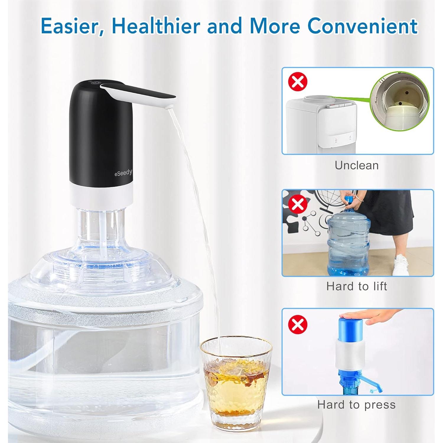 Bomba de Agua Eléctrica eSeedy para Botellas de 5 Galones - Negro