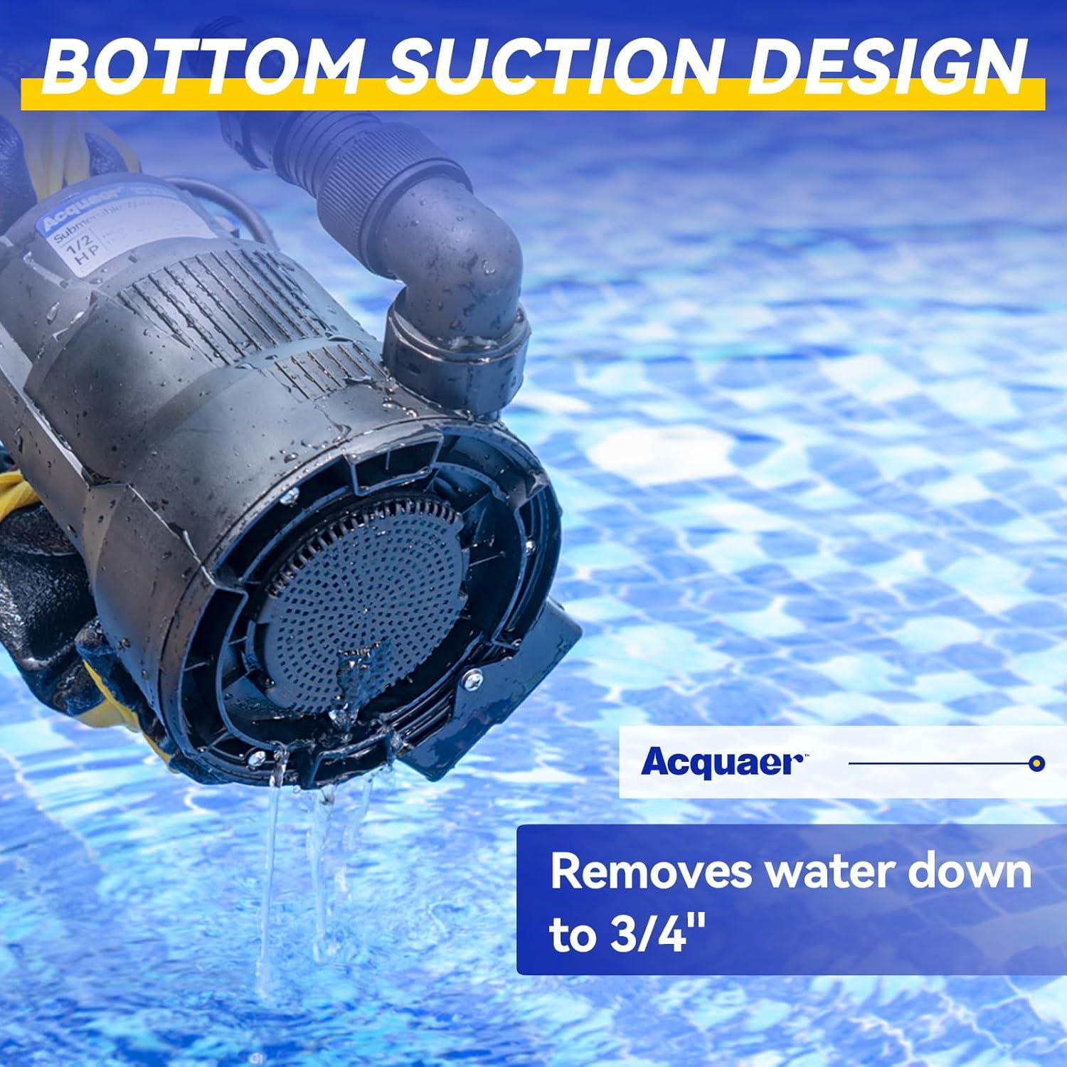 Bomba de Sump Acquaer 1/2 HP Automática 2450 GPH Drenaje