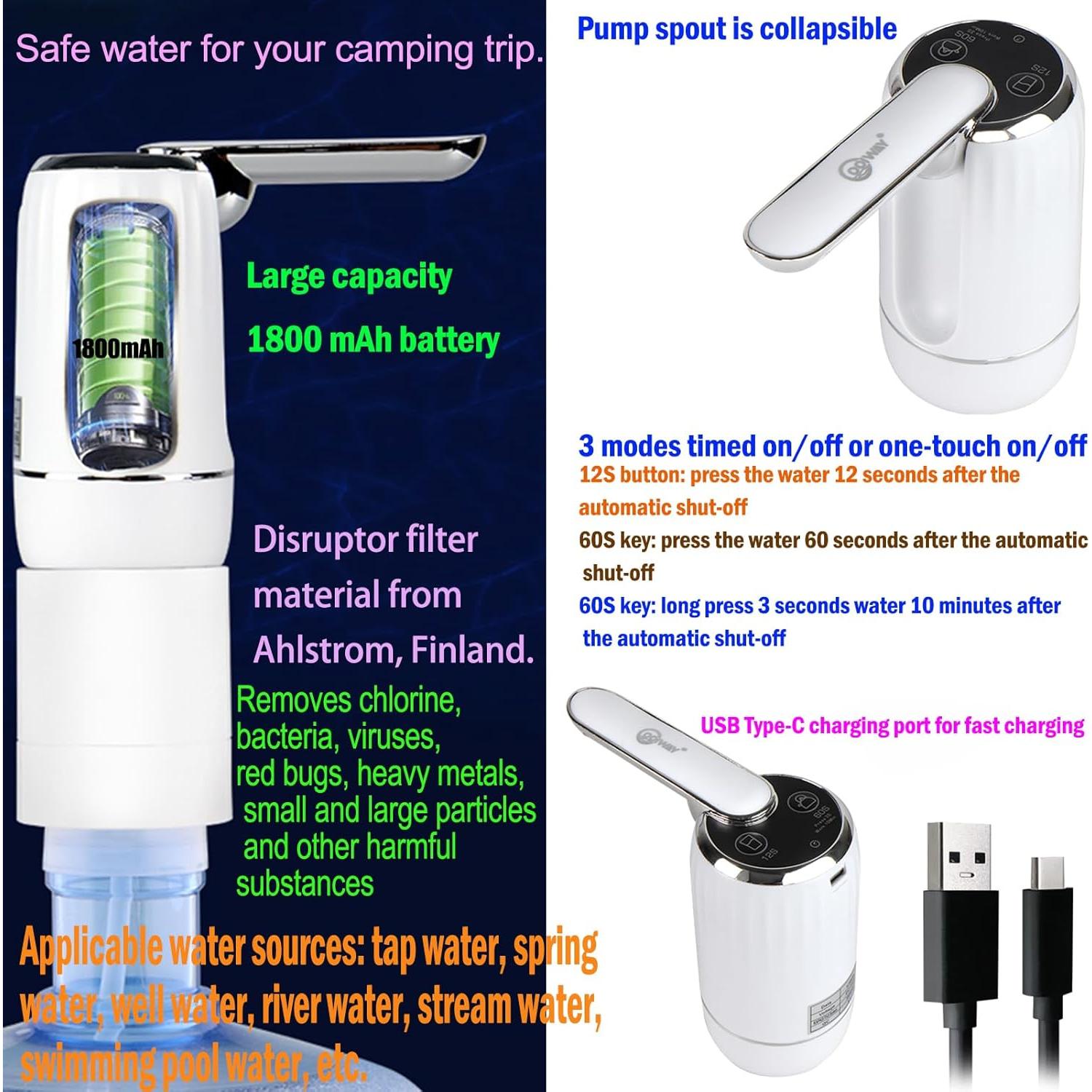 Bomba Eléctrica de Agua CoolWAY K080 - Dispensador Portátil 5 Galones