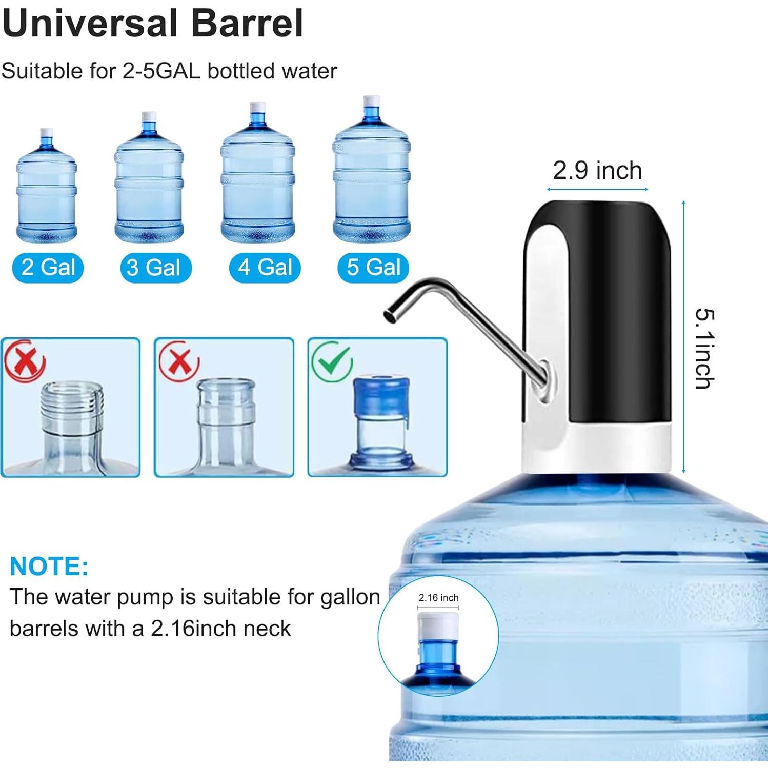 Dispensador de Agua Eléctrico Aigital 5 Galones USB Negro