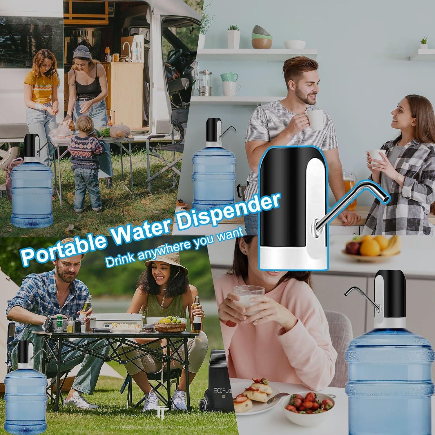 Dispensador de Agua Eléctrico Aigital 5 Galones USB Negro