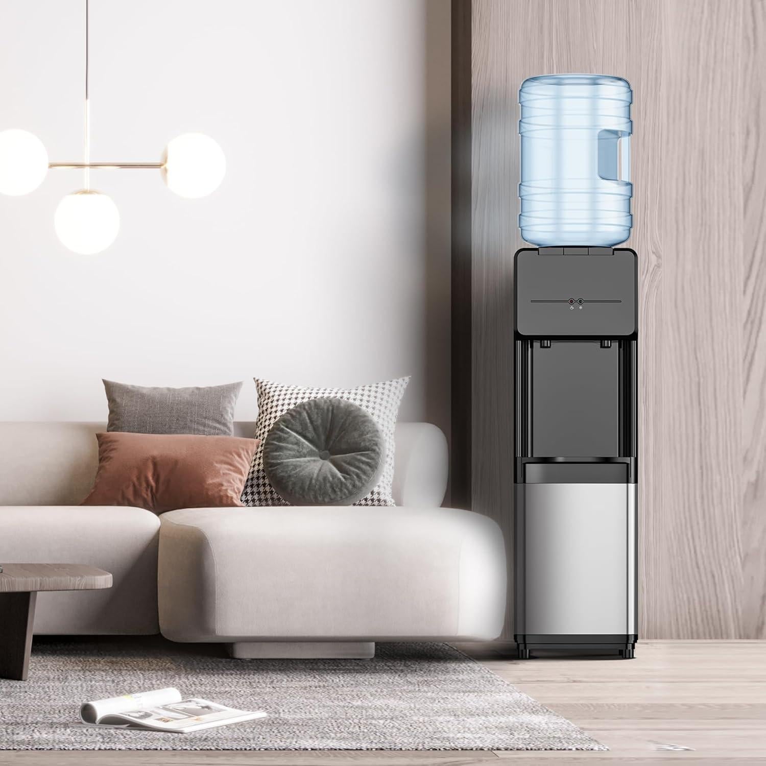 Dispensador de Agua Euhomy Carga Superior 5 Galones Negro