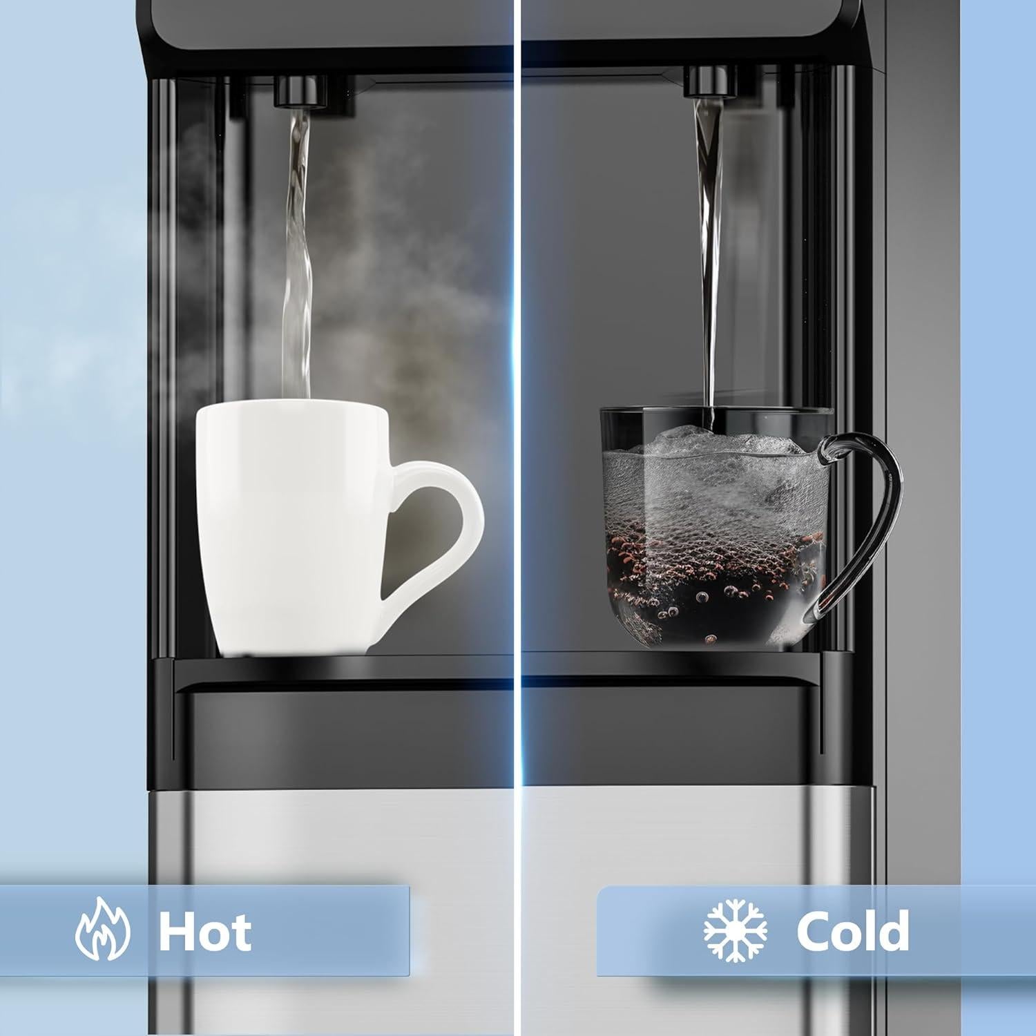 Dispensador de Agua Euhomy Carga Superior 5 Galones Negro