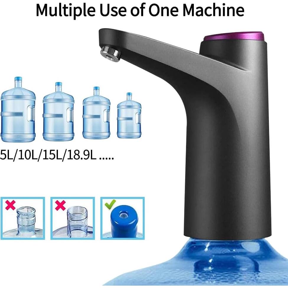 Bomba Automática de Agua Vshinic 5 Galones USB Recargable - Negro