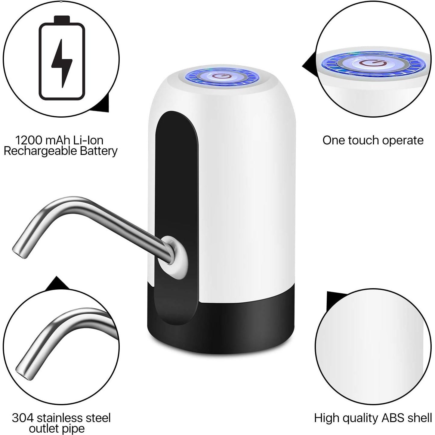 Dispensador de Agua Eléctrico Flexzion 5 Galones Blanco