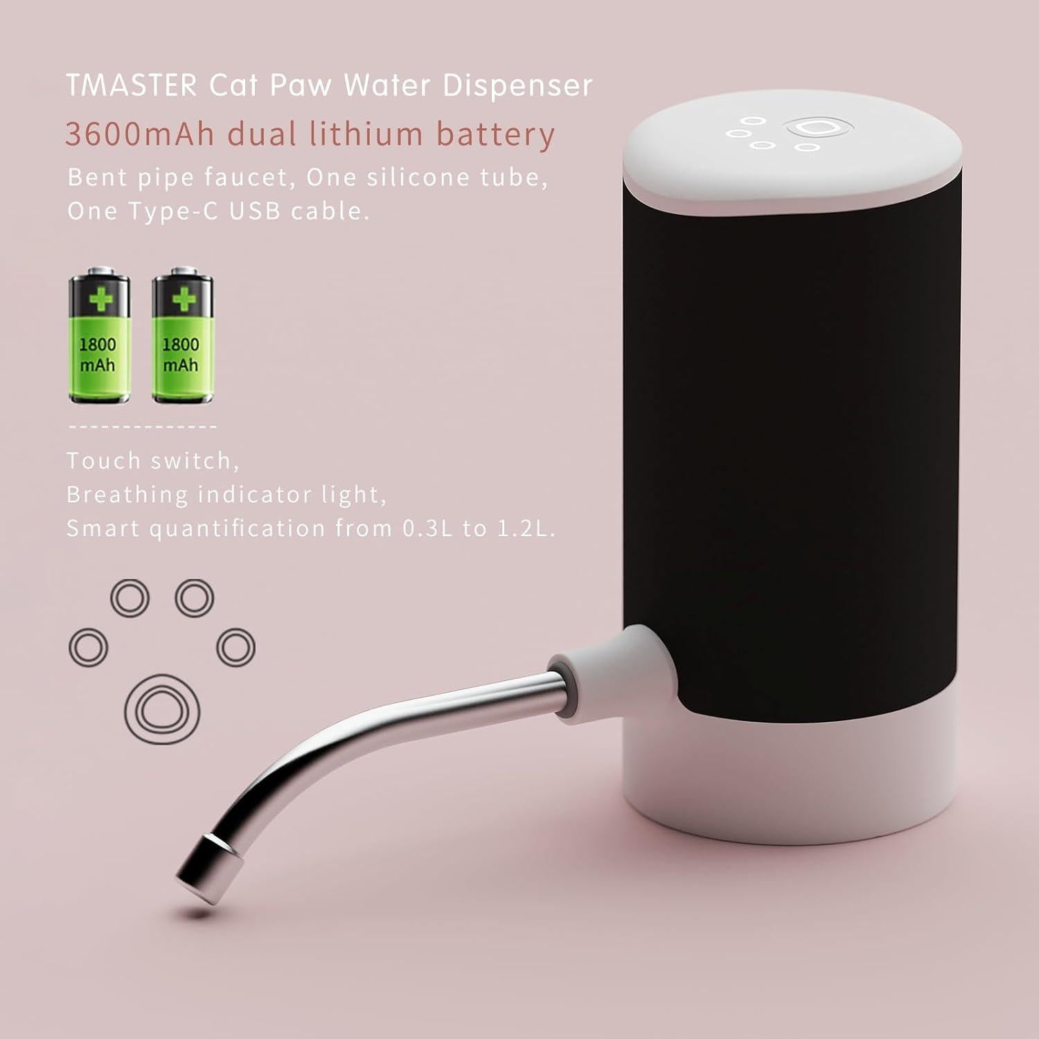 Dispensador de Agua Inteligente TMASTER 5 Galones Carga Tipo-C