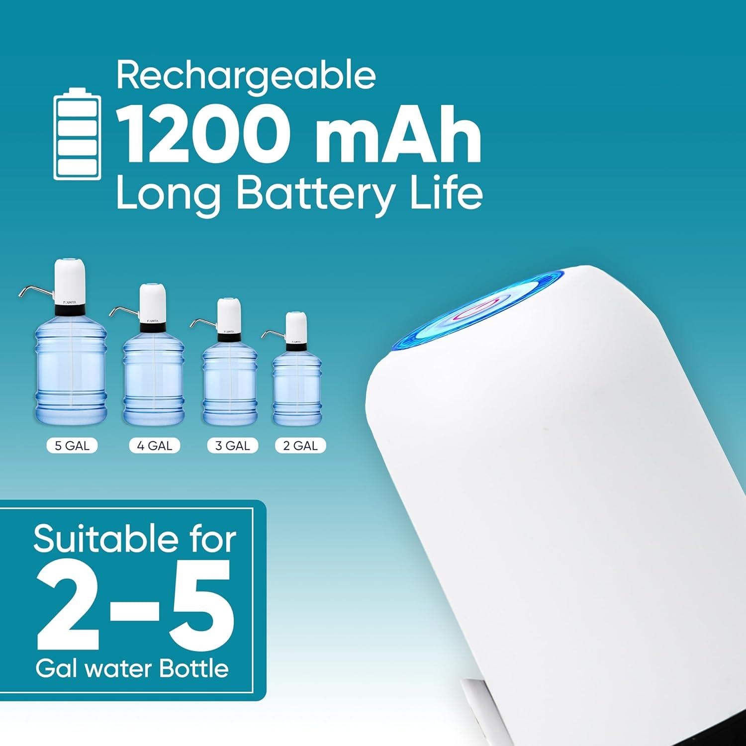Dispensador de Agua Eléctrico Founta Life 5 Galones BPA Libre