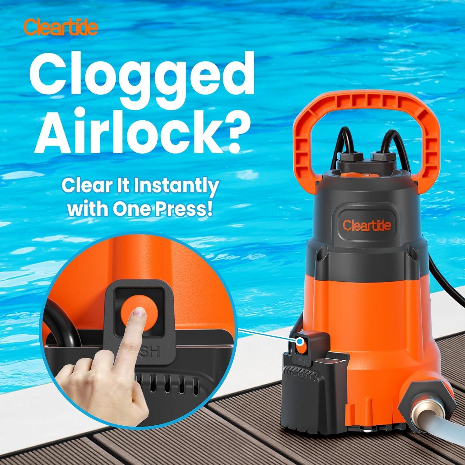 Bomba de Sump Submersible Cleartide 1/3HP 10560L/h Auto/Manual