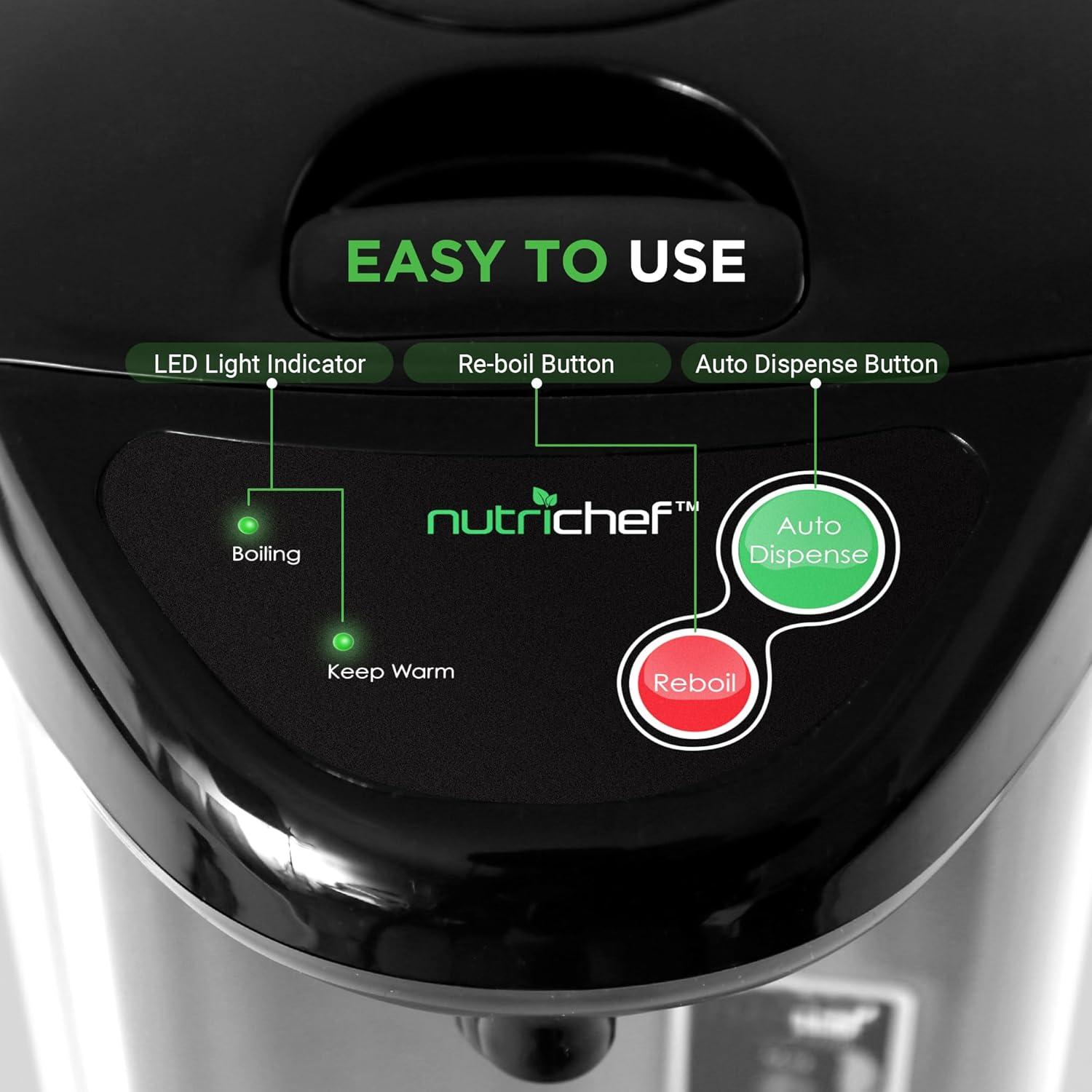 Olla de Agua Caliente NutriChef 3.2L Acero Inoxidable Aislada