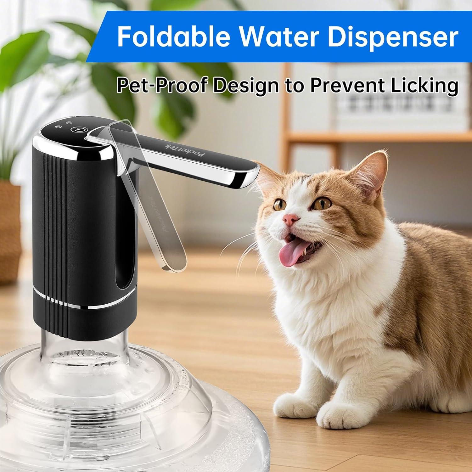 Dispensador de Agua Eléctrico PocketTek 5 Galones USB Plegable