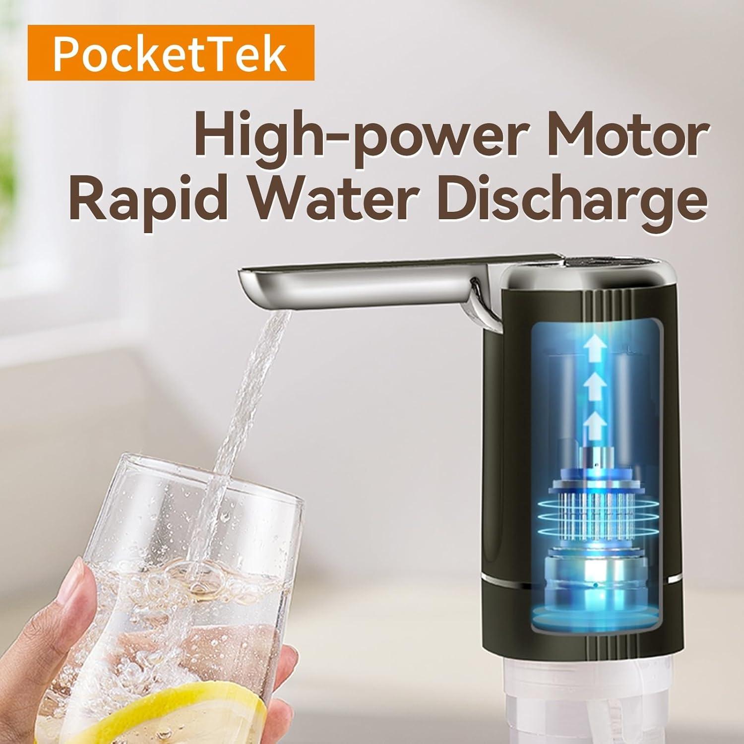 Dispensador de Agua Eléctrico PocketTek 5 Galones USB Plegable