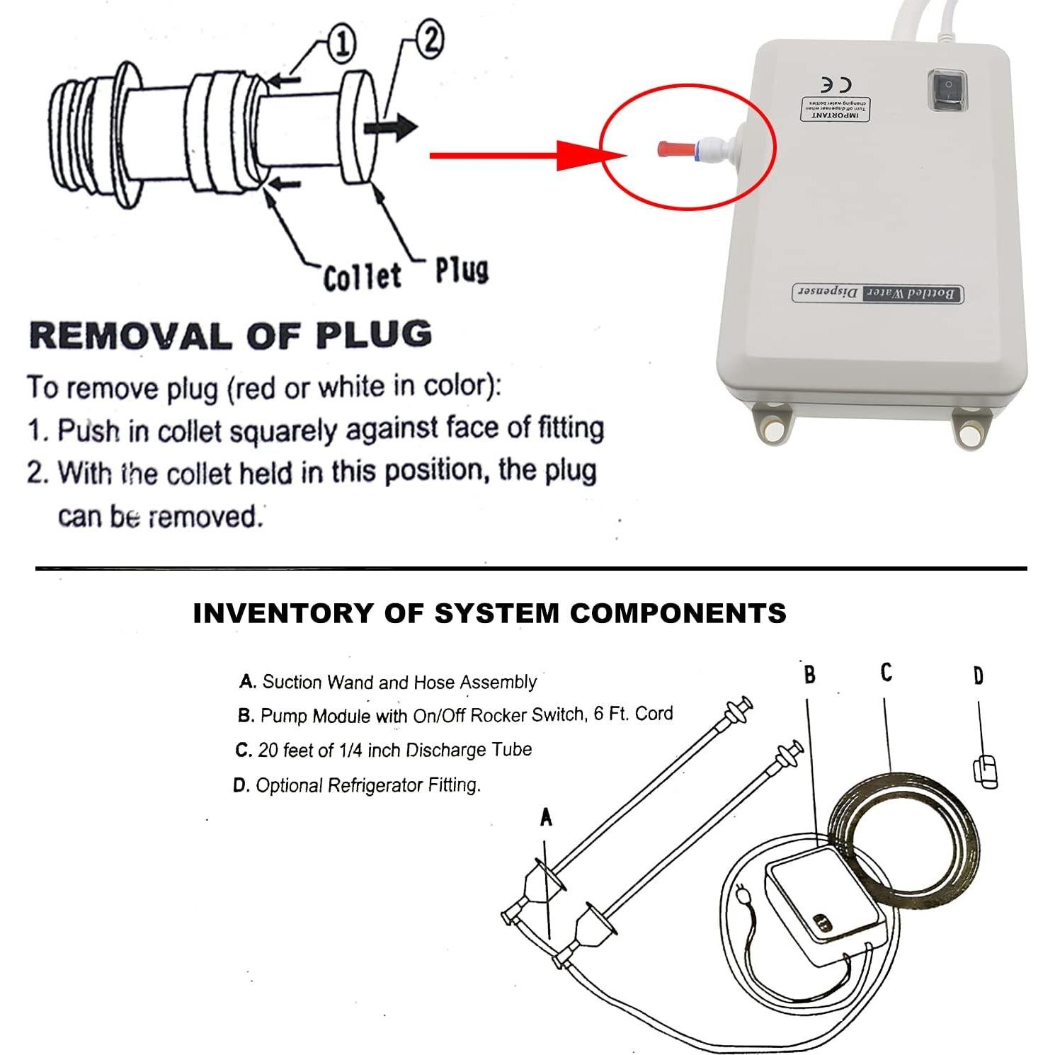 Bomba dispensadora de agua embotellada U/D 110V 1GPM 3.5kg