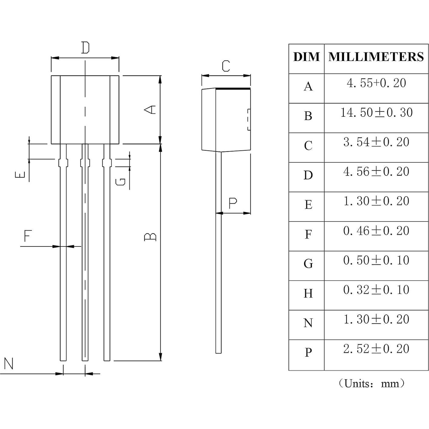 Transistores Amplificadores NPN ALLECIN 2N2222 TO-92 200 Piezas