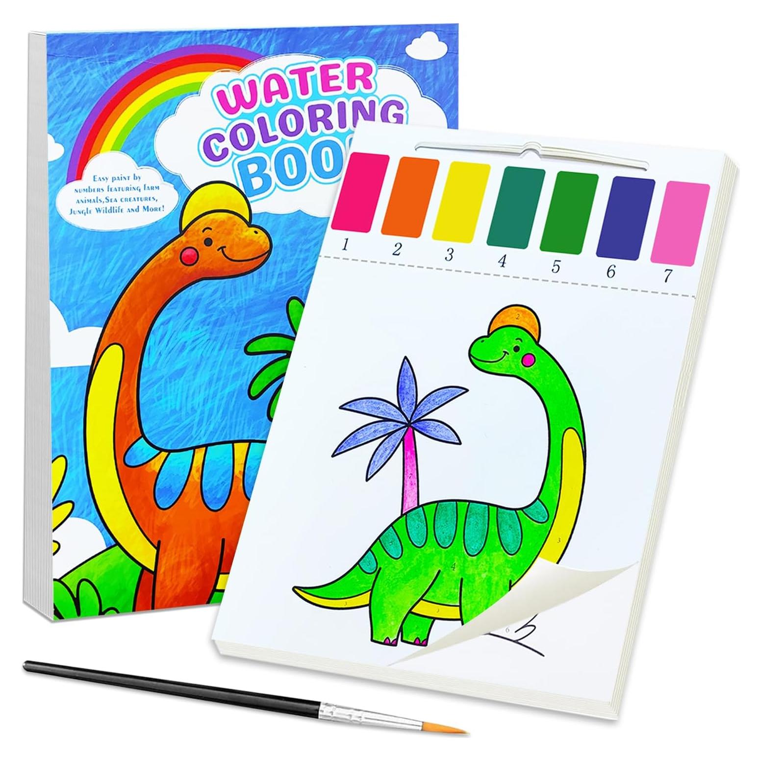 BAOXUE Libro de Colorear Acuarelas Dinosaurios 24 Páginas