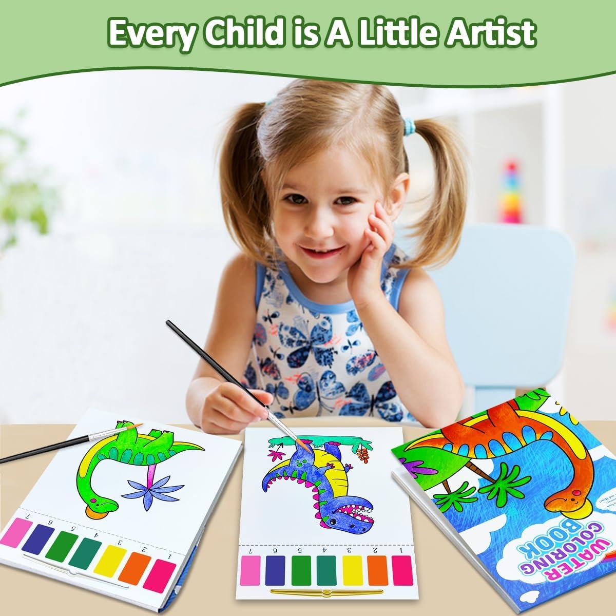 BAOXUE Libro de Colorear Acuarelas Dinosaurios 24 Páginas