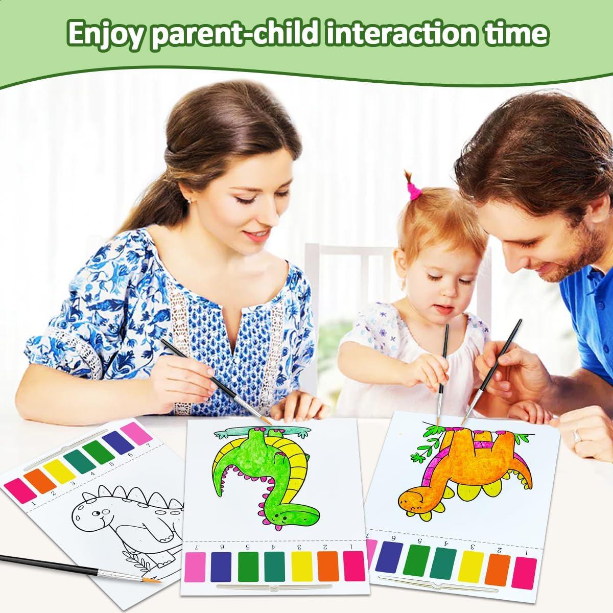 BAOXUE Libro de Colorear Acuarelas Dinosaurios 24 Páginas