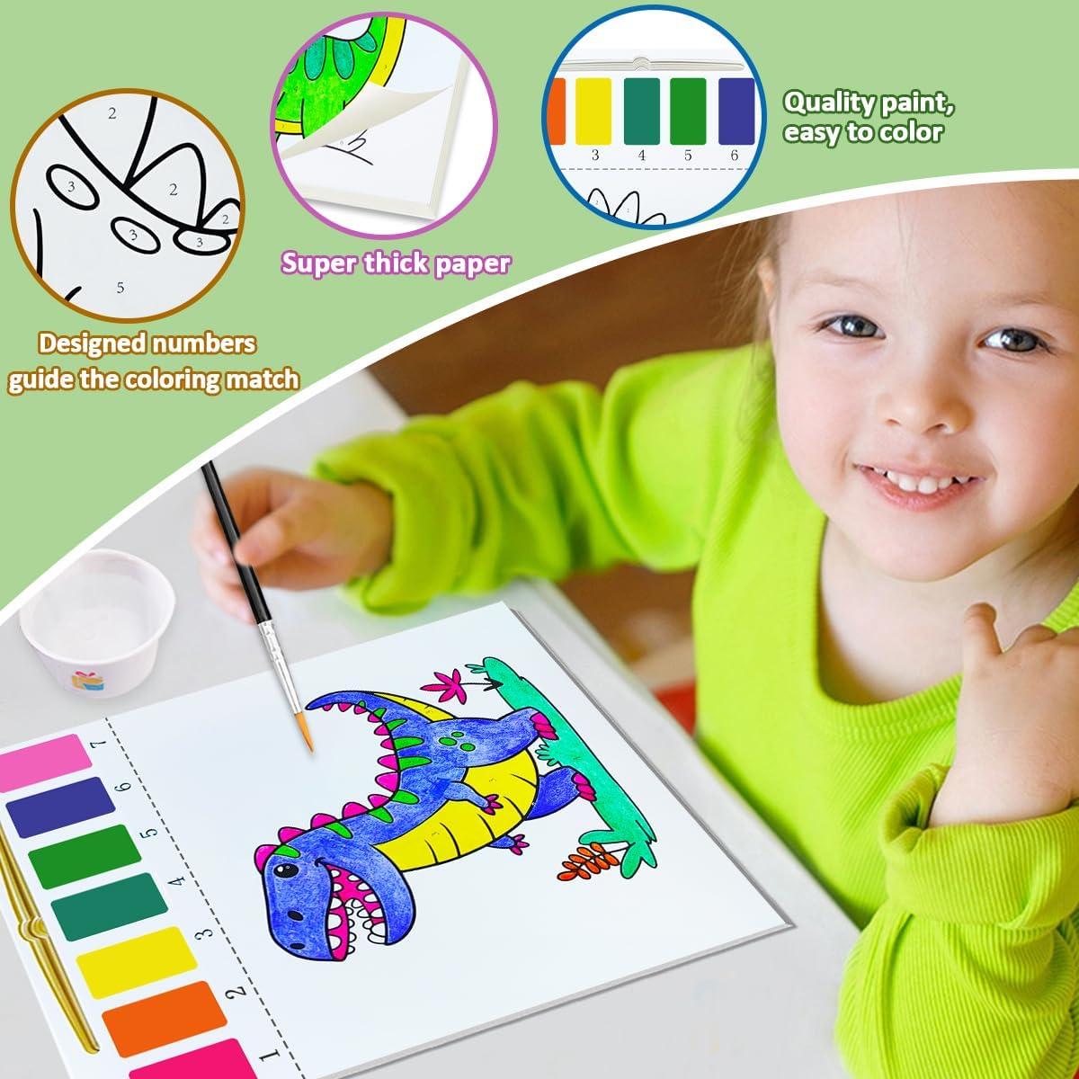 BAOXUE Libro de Colorear Acuarelas Dinosaurios 24 Páginas