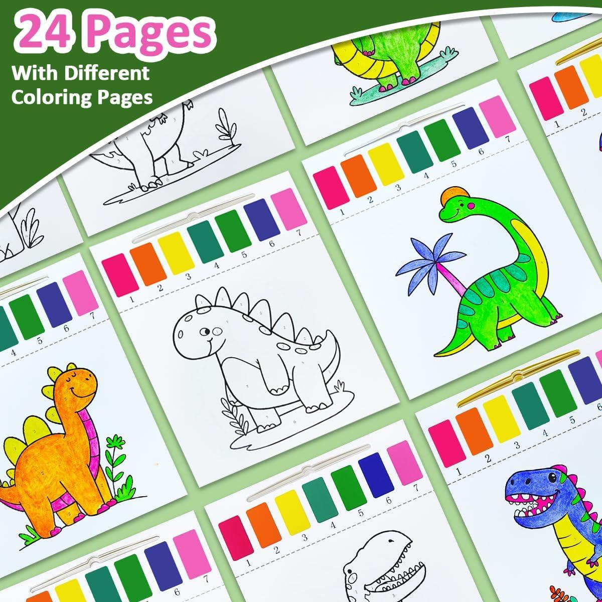 BAOXUE Libro de Colorear Acuarelas Dinosaurios 24 Páginas