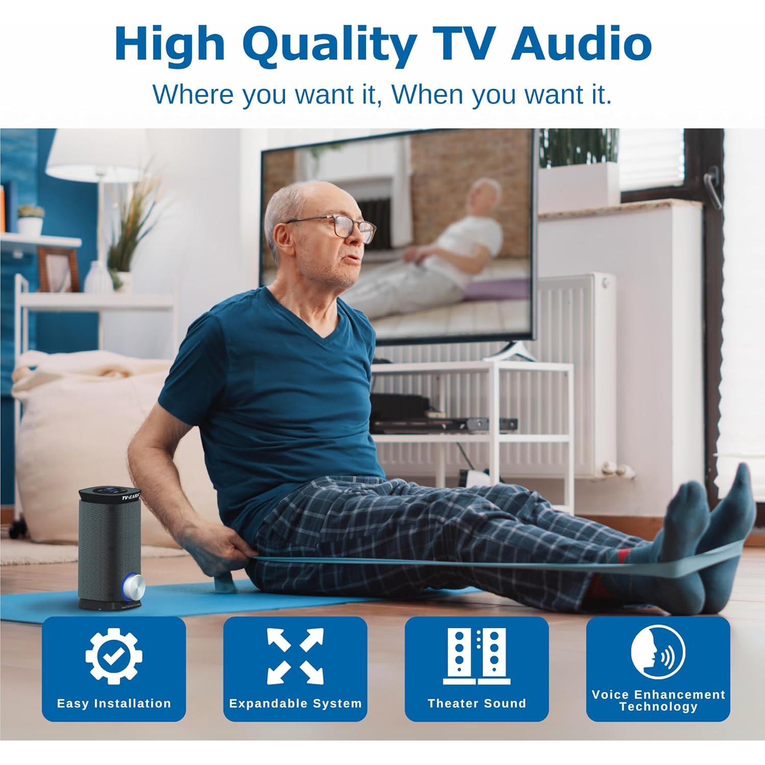 Altavoces Inalámbricos EARS para TV 5.8 GHz, Voz Clara