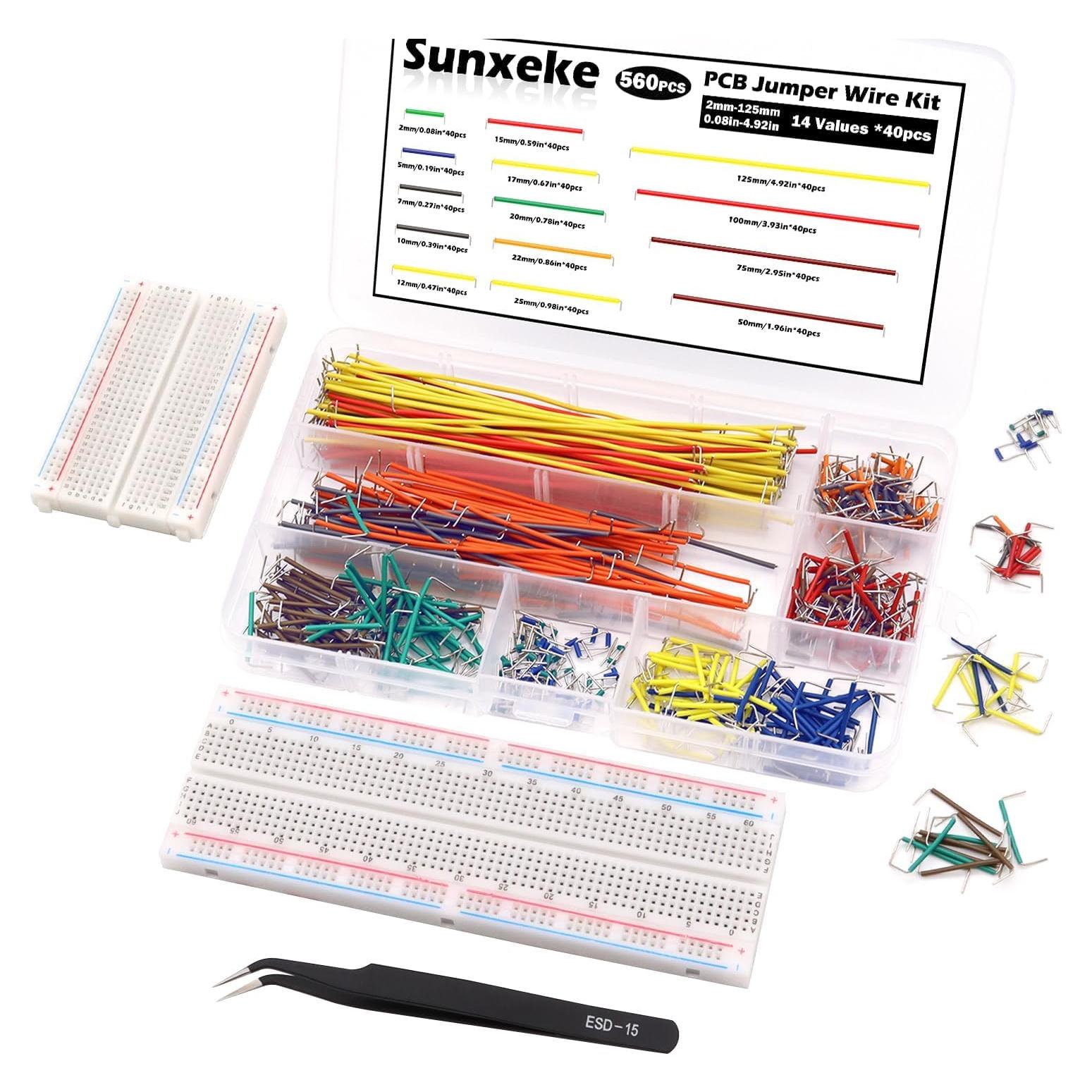 Kit de 560 Piezas de Cables de Salto y Protoboard Sunxeke