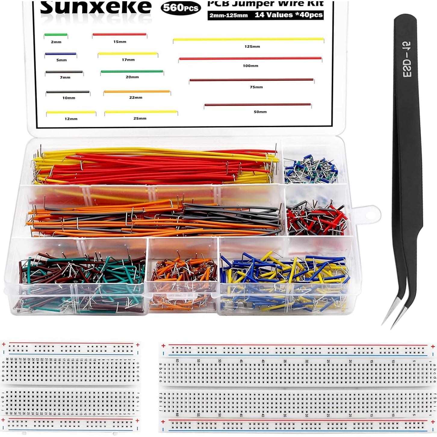 Kit de 560 Piezas de Cables de Salto y Protoboard Sunxeke